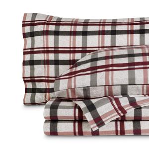 Комплект постельного белья из хлопковой фланели, размер Twin (односпальный) Bare Home, Nordic plaid - black