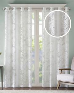 Полупрозрачная штора Leilani с рисунком пальмовых листьев Madison Park, белый