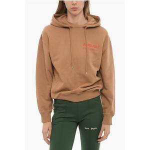 Толстовка с капюшоном из матового хлопка с напечатанным логотипом Ambush, Brown