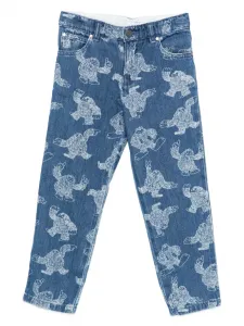 Джинсы с принтом Stella McCartney Kids, синий