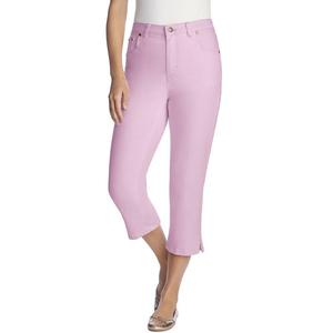 Женщина в женских эластичных джинсах-капри больших размеров для миниатюрных женщин Woman Within, розовый