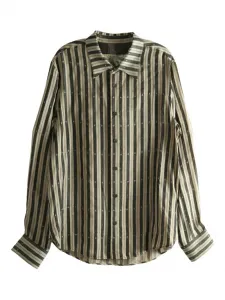 Рубашка в полоску на пуговицах Ziggy Chen, зеленый