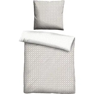 Двустороннее постельное белье Biberna» Сочетайте по размерам. 135x200, 155x220 или 200x200 см", хлопковое постельное белье, неподвластное времени постельное белье с двусторонним внешним видом, цвет taupe/Muster