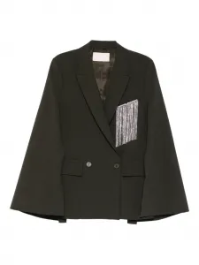 Двубортное пальто с бахромой Circus Hotel, зеленый