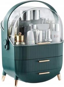 Шкатулка-органайзер для косметики с ящиками на ножках F9 Зеленый Korbi