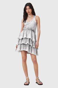 Хлопковое платье CAVARLY Allsaints, серый