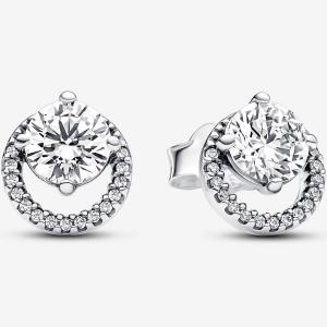 Серьги Pandora Sparkling Round Halo, серебро