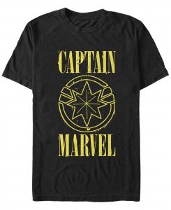 Мужская футболка с короткими рукавами marvel captain marvel yellow captain marvel symbol Fifth Sun, черный