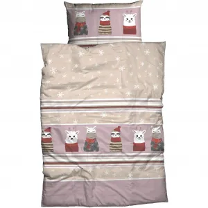 Постельное белье CASATEX «Ниса», забавный, милый, жизнерадостный дизайн, цвет beige/ashrose