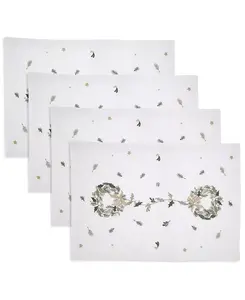 Вышитые салфетки в виде венков, набор из 4 шт. Saro Lifestyle, white