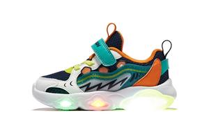 Антиударные противоскользящие и износостойкие низкие детские ботинки Blue Yellow Infant And Toddler QIAODAN