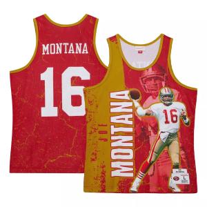 Мужская майка Mitchell & Ness Joe Montana Scarlet San Francisco 49ers 1989 Player Burst