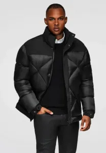 Зимняя куртка с капюшоном и ромбовидной стежкой Ombre, Black