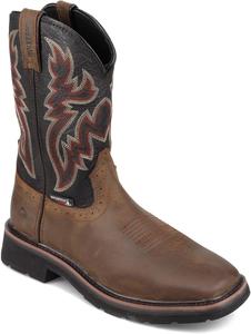 Мужские и женские резиновые сапоги Wolverine Rancher с квадратным носком, водонепроницаемые, черный/коричневый