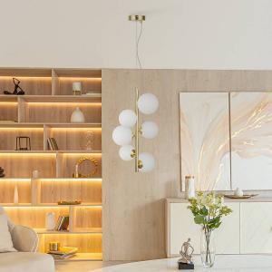 Подвесной светильник Maytoni Decorative Lighting Dallas Typ F, матовое стекло / смешанный металл - 6 ламп