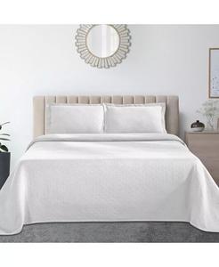 100 % хлопок, корзинное плетение Matelasse, всесезонный комплект из трех предметов, полный Superior, белый