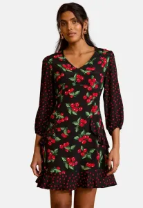 Платье для чаепития с принтом, прямого кроя Love & Roses, Black Cherry