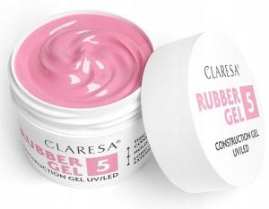 Claresa Rubber Gel 5, Наращивающий гель для наращивания ногтей, средний розовый, фиолетовый, 45г
