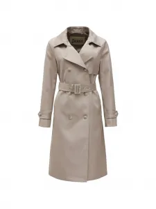 Двубортный тренч с поясом Herno, бежевый
