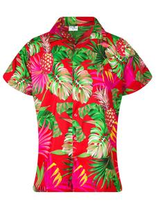 Блуза King Kameha Pineapple Leaves, красный