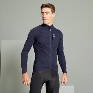 Велосипедная зимняя куртка MTB с длинными рукавами Rockrider синяя, черно-синий