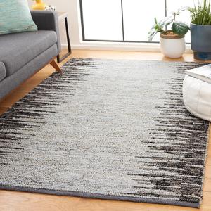 Ковер SAFAVIEH, 183 x 183 см, Natural Fiber Collection, Light Blue & Black, ручной работы, бохо из джута и шерсти, идеально для гостиной, спальни, столовой (NF953L-6SQ)