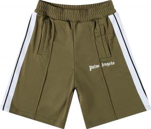 Шорты Palm Angels Classic Track Shorts 'Military/White', зеленый