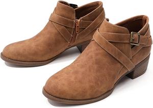 Женские веганские кожаные ботинки CrazycatZ, винтажные байкерские ботинки, Brown