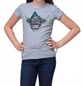 Roper Детская трикотажная блузка из хлопка и полиэстера с принтом, серого цвета