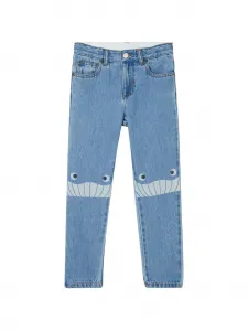 Джинсы с графическим принтом на коленях Stella Mccartney Kids, синий