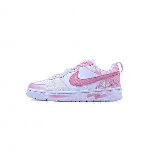 Детские скейтерские кроссовки Court Borough для младших школьников Nike, белый/розовый/желтый