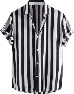 Мужская рубашка с коротким рукавом в полоску Casual