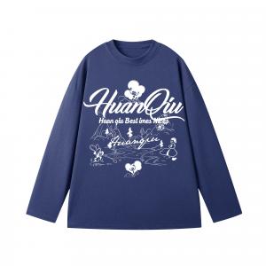 Футболка Unisex Crew Neck Moderate Heavyweight HUANQIU, темно-синий