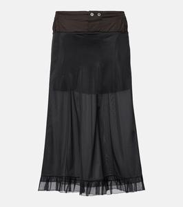 Полупрозрачная юбка миди Maison Margiela, Black Brown