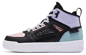 Скейтбординговые туфли женские высокие черные/розовые/фиолетовые Qiaodan