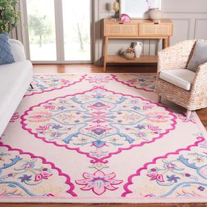 Ковер ручной работы SAFAVIEH, 244 x 305 см, Bellagio Collection Light Pink/Multi BLG605E из премиальной шерсти с медальоном