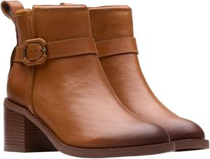 Женские ботильоны Clarks Damen Chamberly Trim, Mittelbraunes Leder