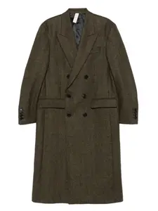 Двубортное пальто с елочным узором Sunflower, зеленый