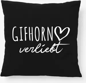 Подушка Huuraa Gifhorn Love Gift 40x40 см с наполнителем из черного хлопка Gifhorn Decor Hellweg Druckerei
