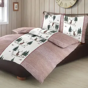 Комплект постельного белья Dream Sleep из фланели, цвет Олень красный, 155x200 см + 80x80 см Traumschlaf