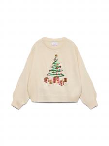 Vero Moda Girl Свитер 'VMGlitter' в цвете экрю