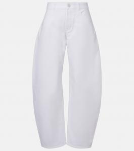 Джинсы с бочкообразными штанинами средней посадки Alaïa, Blanc
