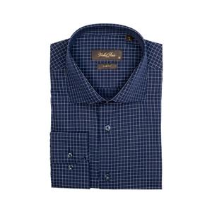 БОНИ ОБЛЕГАЮЩАЯ ХЛОПКОВАЯ РУБАШКА Vella Pais, синий