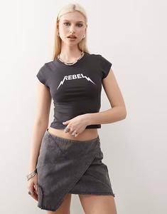 Детская футболка Noisy May с принтом «Bunter» в угольно-сером цвете