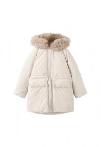 Зимнее пальто Mango Kids KID, Off-White