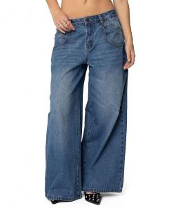 Джинсы Jayden с низкой посадкой, средний оттенок "Rinse Wash" Edikted, синий