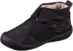 Женская модная обувь из хлопка - теплые, больших размеров, антискользящие короткие ботинки - подходят для осени и зимы или для работы. SPKFHD, Black