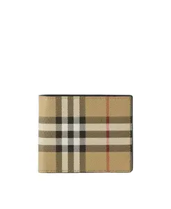 Проверьте тонкий складной кошелек Burberry, бежевый