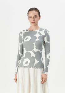 Топ Marimekko FLORAALI UNIKKO, Grey/Off White/Off-White