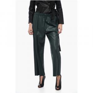 MM6 Штаны из эко-кожи с эластичным поясом Maison Margiela, Green